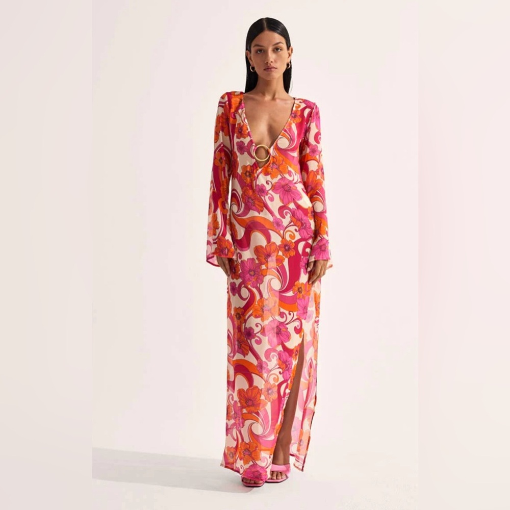 Cin Cin Totem Hoop Maxi Dress in ultraviolet